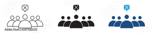 Fotografía Discrimination Icon Set Vector Collection in Outline and Solid Style for Equalit