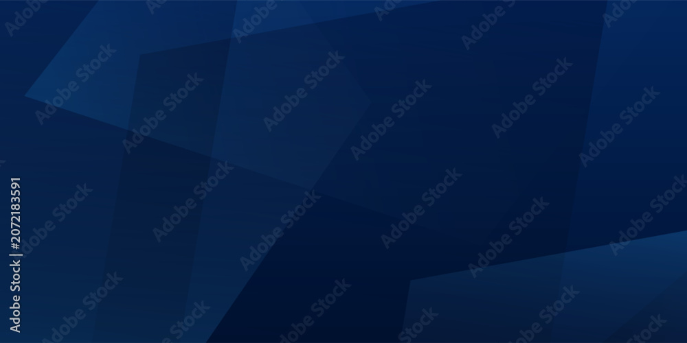 Obraz premium Abstract dark blue geometric background with overlapping transparent polygonal shapes and subtle gradients.