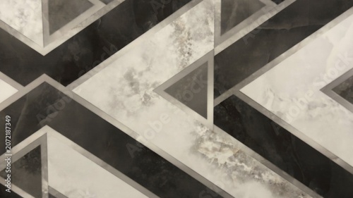 Фотография Geometric Marble Texture Background with Modern Black and White Triangle Pattern