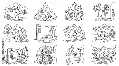 Photos Natural Spring Water Collection and Hydration Illustrations