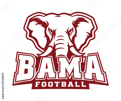 Alabama Red Elephant Football vector 