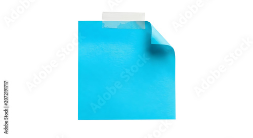 Blue Shopping Paper Bag Isolated on White Background Blank Retail Packaging Mockup for Branding Marketing and Business Design Template