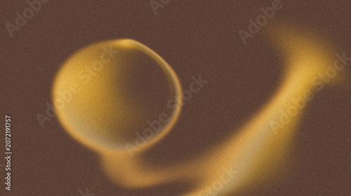 Premium abstract design featuring a glowing golden sphere surrounded by flowing light trails on a rich brown gradient backdrop with subtle grainy noise texture effects