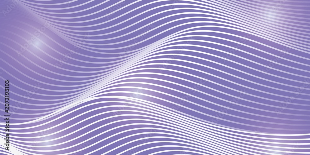 Naklejka premium Abstract wavy lines pattern on light purple background. modern graphic design with elegant flowing curves.
