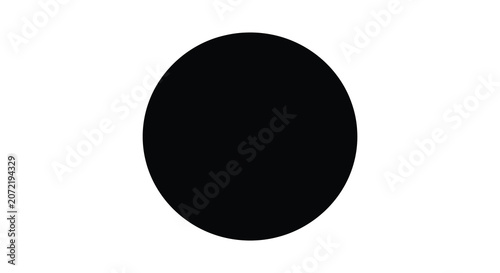 Fotografie Black circular shape on a white background a simple geometric form