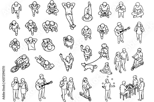 People Top View Vector for Architecture and Planning