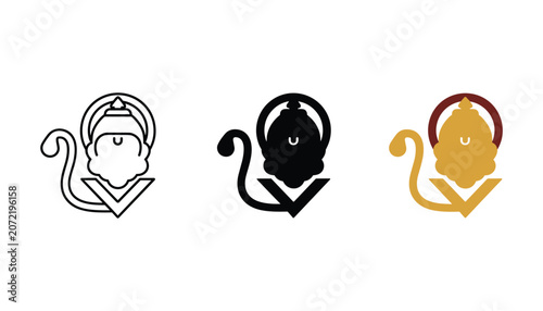 Konstfotografi Stylized depiction of the Hindu deity Hanuman representing strength devotion and