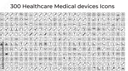 Healthcare Devices Icons Set