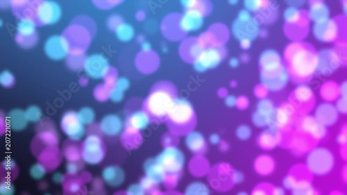 Abstract bokeh background with soft circular light orbs animation, dreamy blurred dots vibrant gradient lighting
