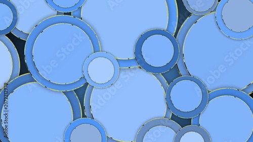 Abstract seamless pattern of overlapping circles with edged borders animation background