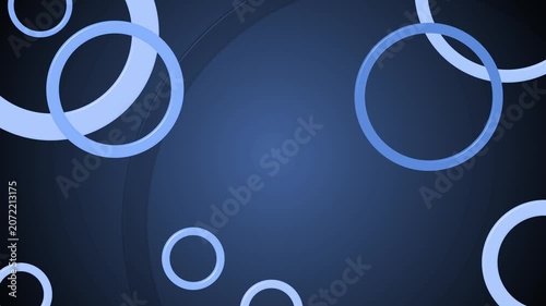 Abstract composition of overlapping rings animation background, minimal modern geometric design