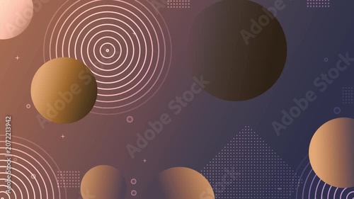 Abstract geometric background with circular shapes and dotted patterns animation