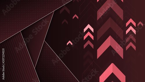 Abstract monochrome geometric chevron background animation