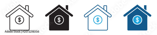 Foto Home Loan Icon Set Vector Collection in Outline and Solid Style for Mortgage and