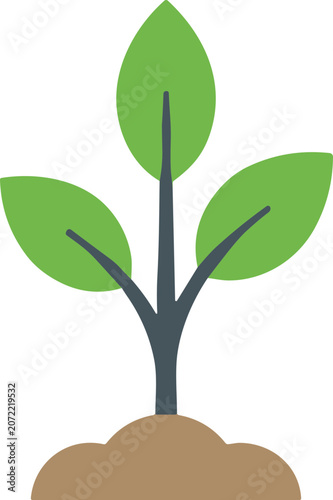 Canvas-taulu Green sprout growing from soil, symbolizing growth, new life, and environmentali