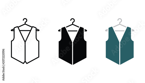 Photos Formal vest on hanger vector icon set representing clothing fashion and formal a