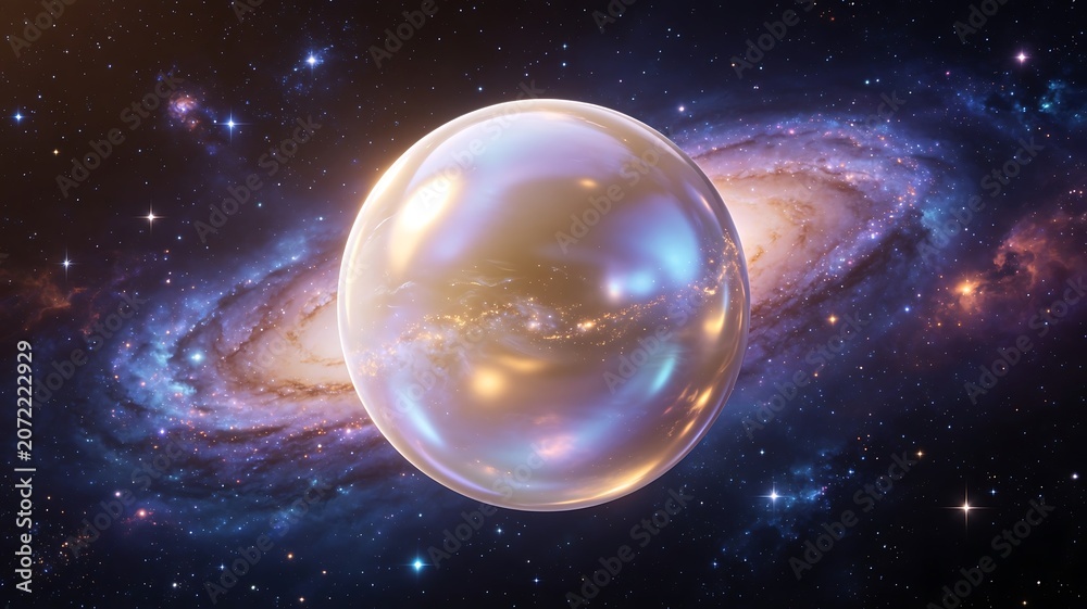 Fototapeta premium Celestial Pearl Planet Reflecting the Universe