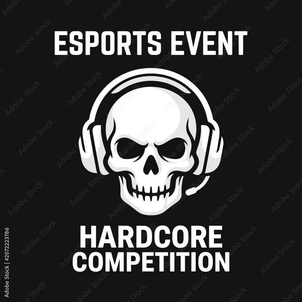 Fototapeta premium Esports Hardcore Competition Skull Logo Design