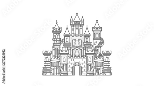 Obraz na płótnie Sandcastle with towers and turrets.