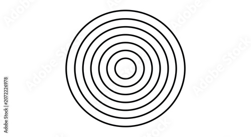Concentric circles on a white background a simple black and white design