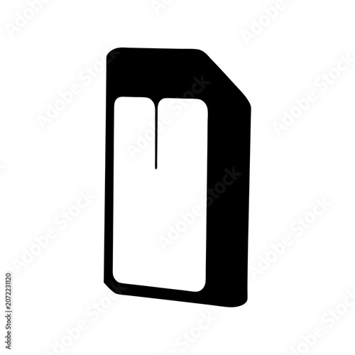 Empty Smartphone Sim Card Slot Illustration Minimalist Line Art Outline