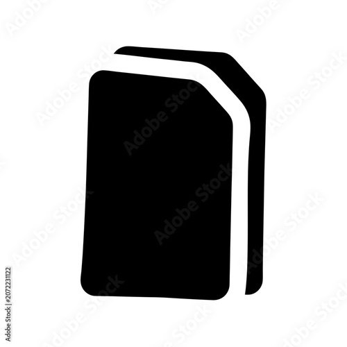 Stacked Mobile Phone Sim Cards Vector Outline Illustration Minimal Design