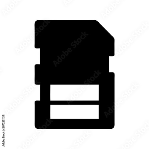 Dual SIM Card Slot Outline Illustration in Minimalist Line Art Style