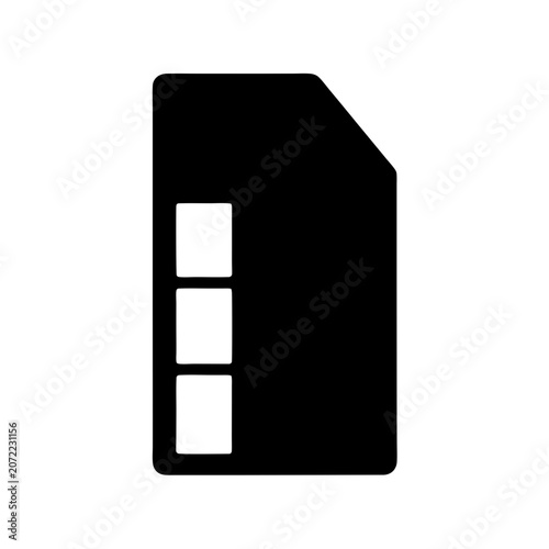 Dual SIM Card Slot Outline Illustration in Minimalist Line Art Style