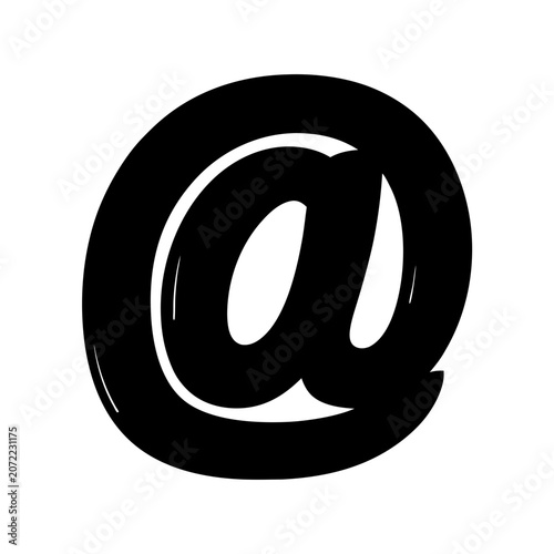 Black Envelope Email Icon Vector Illustration Minimalist Line Art Outline