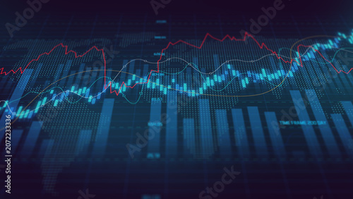 Global stock investment perspective, statistic value report diagram, graphic system information dynamic, financial data analysis investment trends, business growth economy