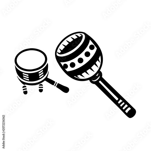 cabasa percussion instrument icon silhouette illustration for latin music rhythm and cultural design