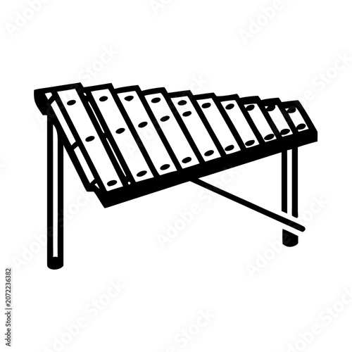 metallophone percussion instrument icon silhouette illustration for music band orchestra and rhythm design
