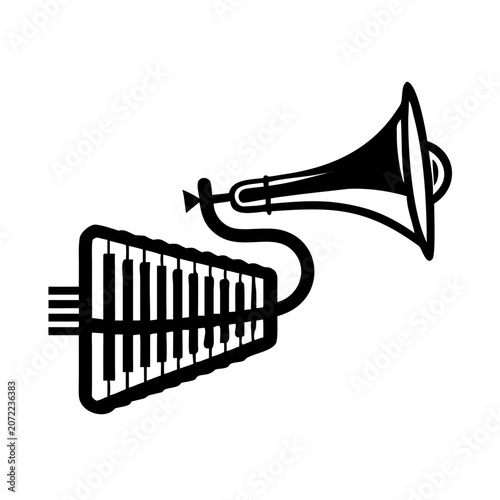 lithophone percussion instrument icon silhouette illustration for ancient music rhythm and cultural design