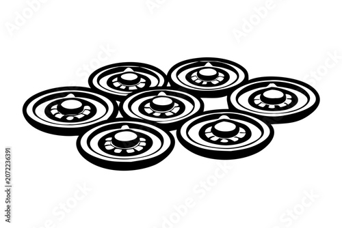 crotale percussion instrument silhouette illustration for ancient bronze orchestra music and rhythm design