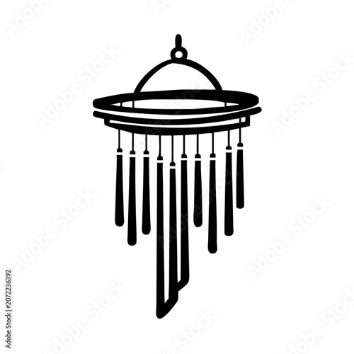 chimes percussion instrument icon silhouette illustration for music rhythm and orchestral sound design
