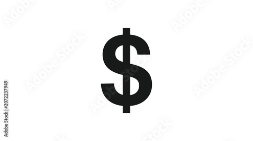 Dollar sign symbol black silhouette on a white background silhouette