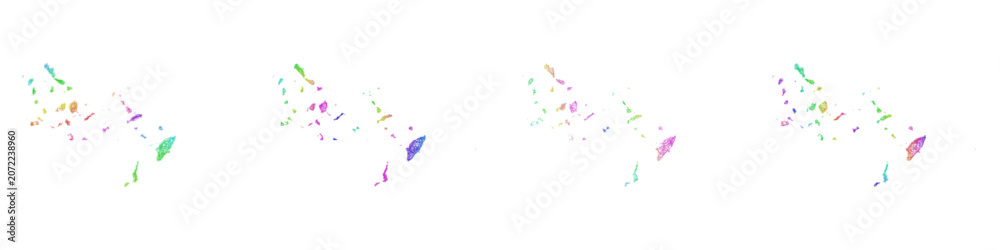 Fototapeta premium Rainbow sketch South Aegean map design set