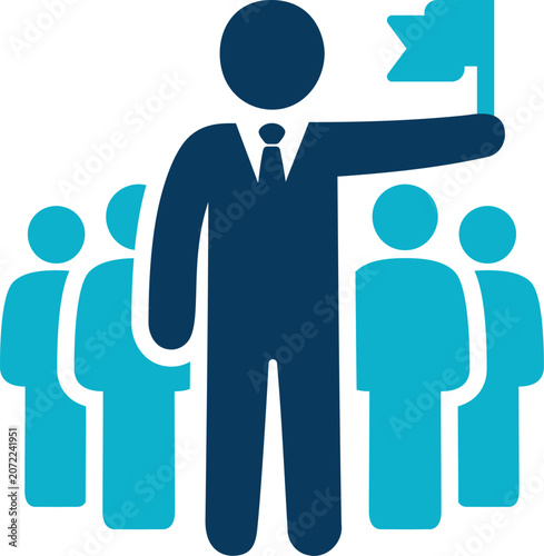Business Leadership and Team Management Icon
