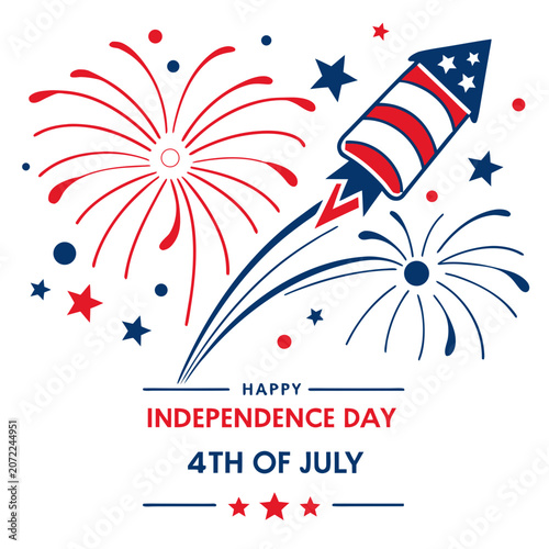 Happy 4th of July Independence Day Typography Vector Design, USA Patriotic Celebration Graphic