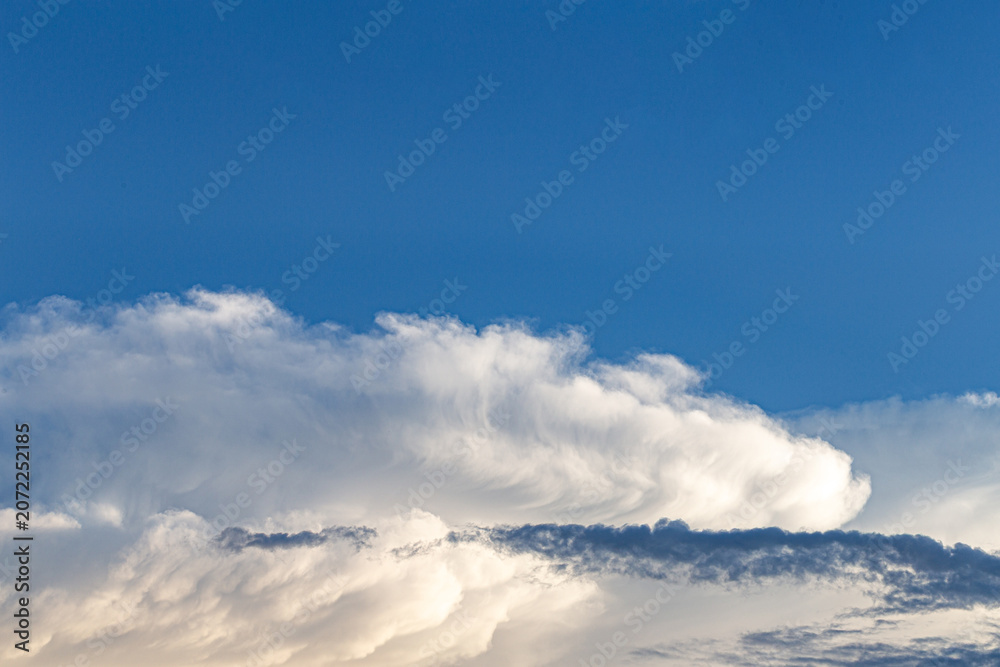 Fototapeta premium Blue sky cloudscape background with white clouds