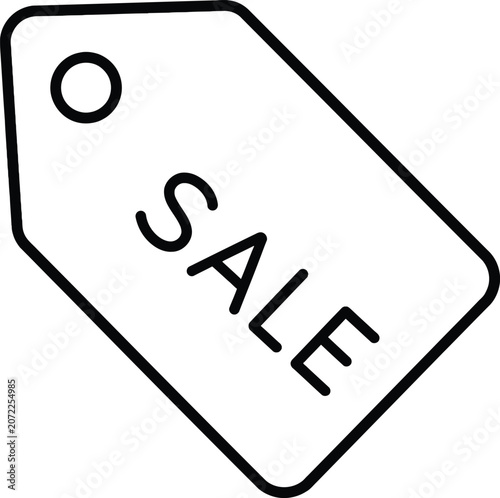 2Black and white sale tag icon for advertising and marketing materials