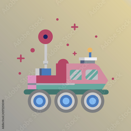 Cute Space Rover Vector Icon