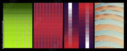 Fotografie Modern Kinetic Gradient Posters with Optical Distortion, Dynamic Shapes and Futu