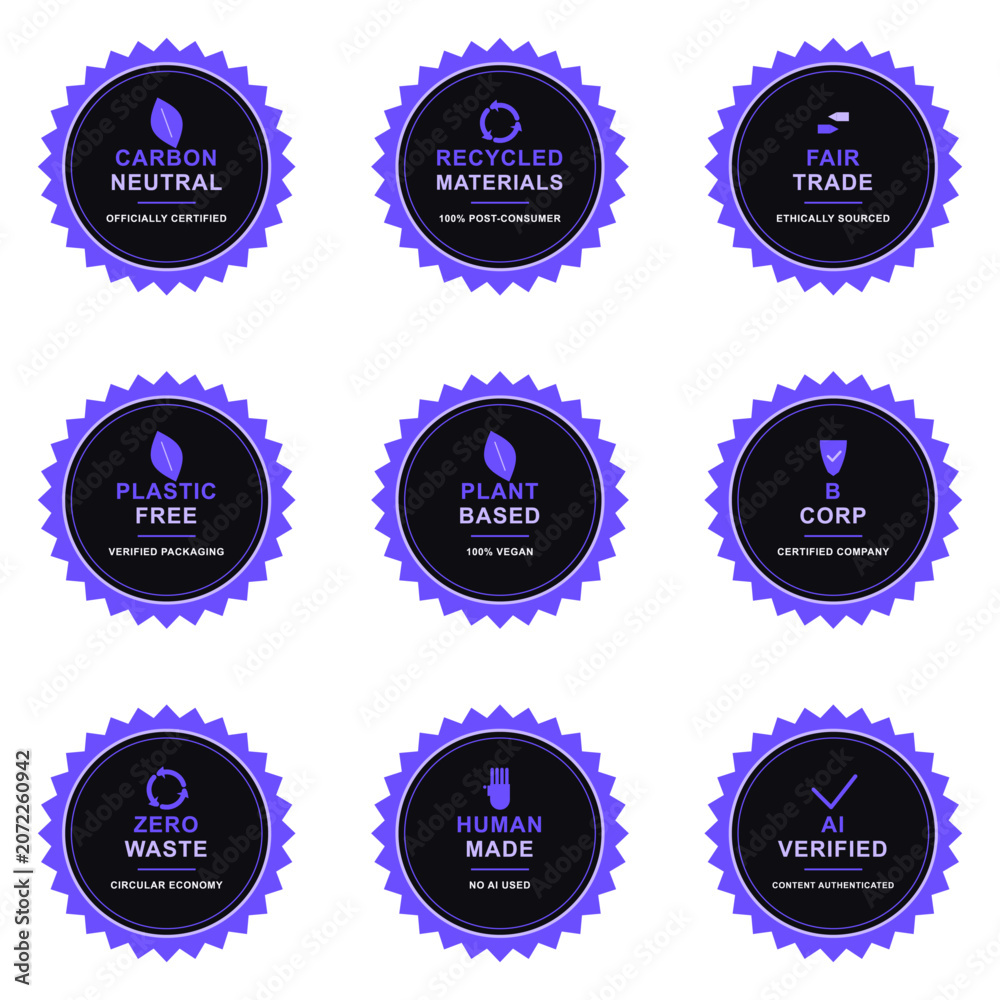 Fototapeta premium sunburst seal trust badge set certification labels vector pack