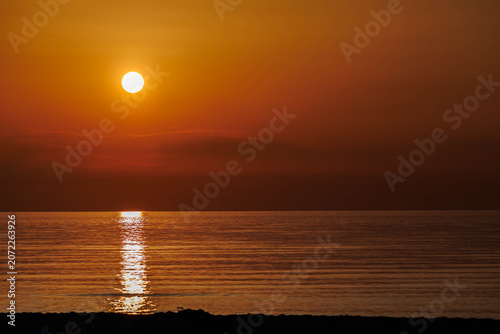 sunset over the sea	