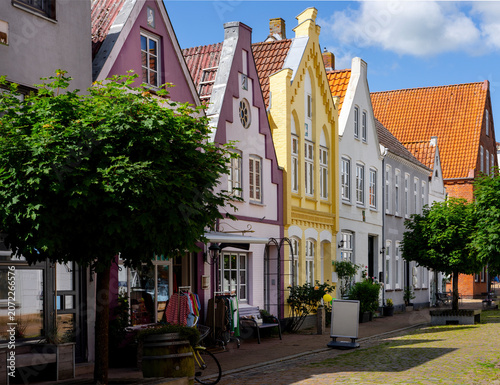 Historisches Friedrichstadt in Nordfriesland (Deutschland) Stadtszene 