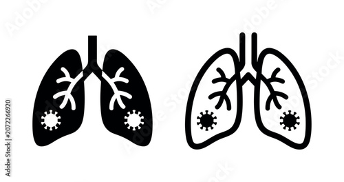 Fotografía Infected Lungs Icon Set