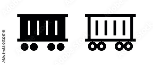 Quadro em tela Train car or cargo wagon icon