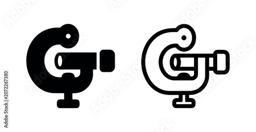 фотографія Simple microscope icon for scientific research and laboratory equipment