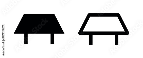 Schilderij op canvas Table lamp icons, solid and outline, for lighting and home decor